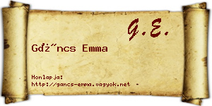 Gáncs Emma névjegykártya
