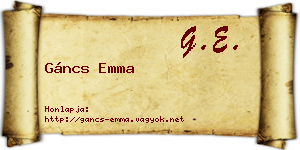 Gáncs Emma névjegykártya